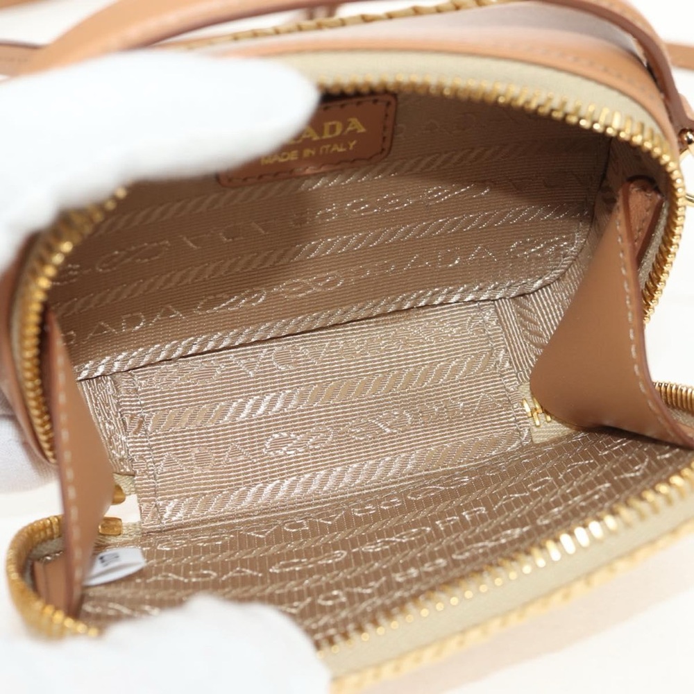 Prada Beige Woven Mini Camera Bag with Gold Hardware - Picture 8 of 9
